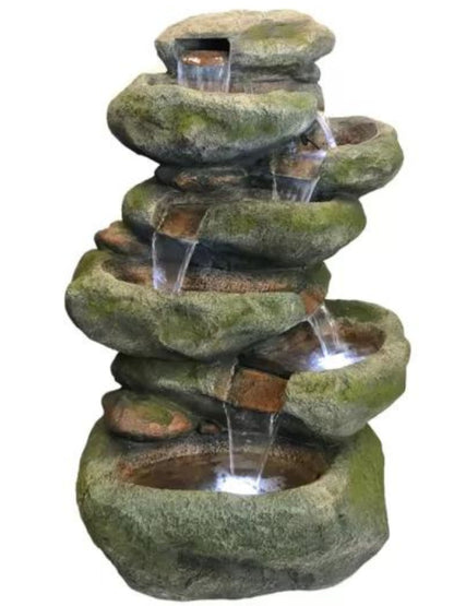 Bubbler - Natural Rock Cascading LED Light Water Feature