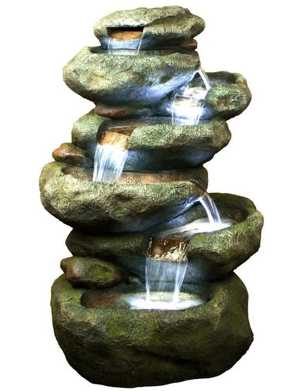 Bubbler - Natural Rock Cascading LED Light Water Feature