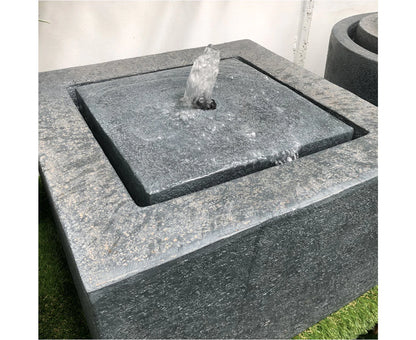 Elixir - Modern Square Bubbler Wall LED Light Water Feature