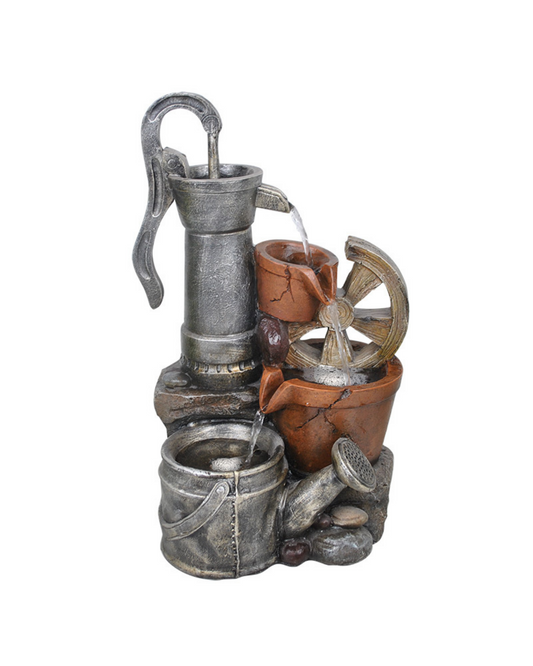 Waver - Hand Pump Bowls Lighting Water Feature 49cm