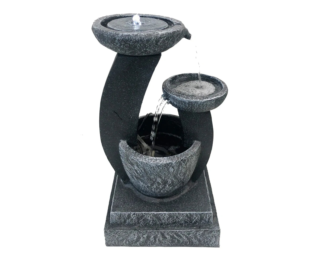 Solar 3 Bowls Cascading Waterfalls Lighting Water Feature