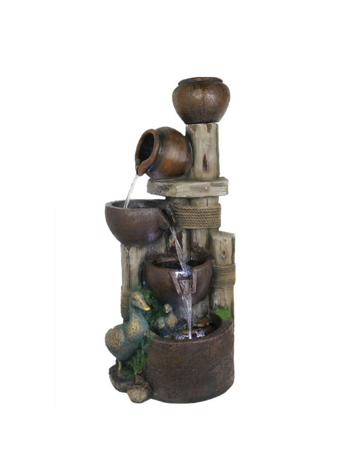 Fizz - 4 Tier Bowls Lighting Water Feature Fountain 99cm