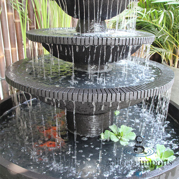 Brook - Balinese Concrete 3 Tier Pond Bowl Water Feature