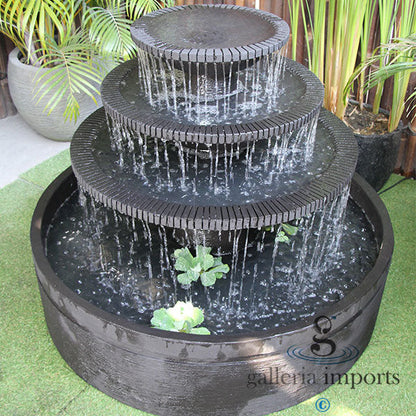 Brook - Balinese Concrete 3 Tier Pond Bowl Water Feature