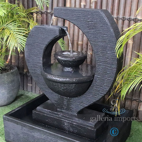 Canal - Balinese Concrete Eclipse Bowl Pond Water Feature