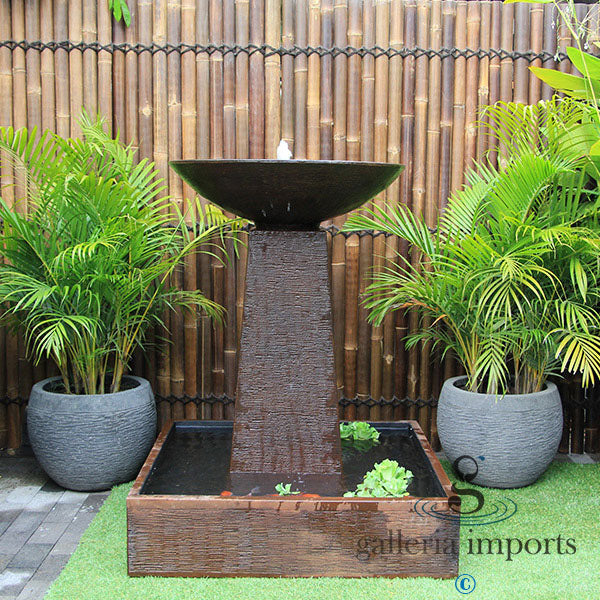 Fen - Balinese Concrete Aquarius Tower Bowl Water Feature