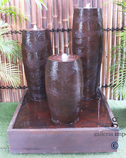 Oxbow - Balinese Concrete 3 Cigar Tower Pond Water Feature