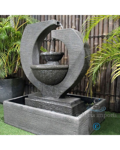 Tabing - Balinese Concrete Eclipse Bowl Pond Water Feature