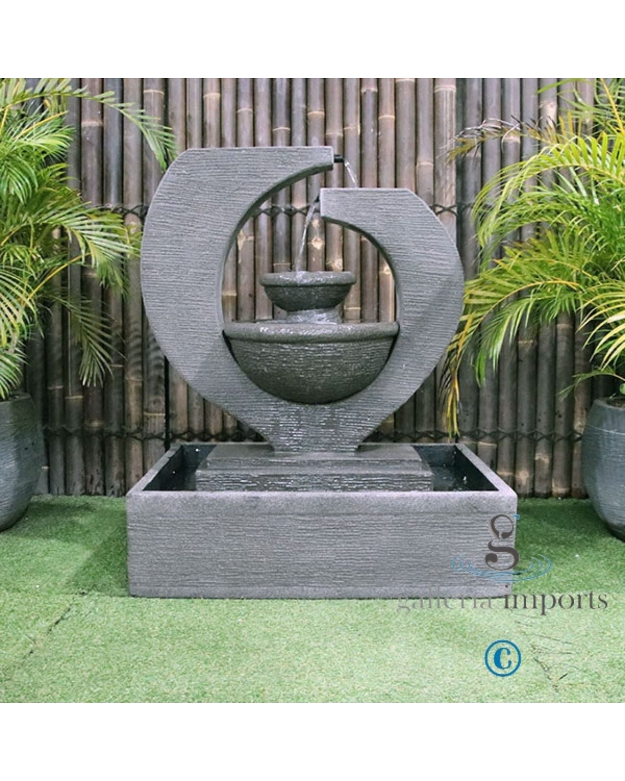 Tabing - Balinese Concrete Eclipse Bowl Pond Water Feature