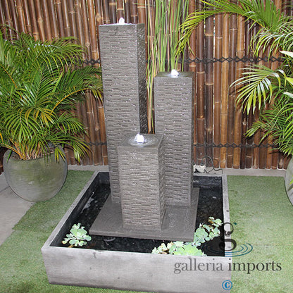 Freshet - Balinese Concrete 3 Tower Atlantis Water Feature