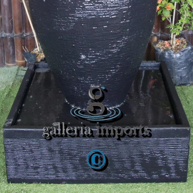 Inlet - Balinese Concrete Cigar Bowl Water Feature 100cm