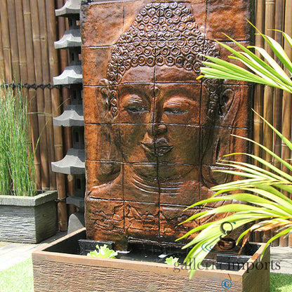 Nirvana- Balinese Concrete Buddha Face Wall Water Feature