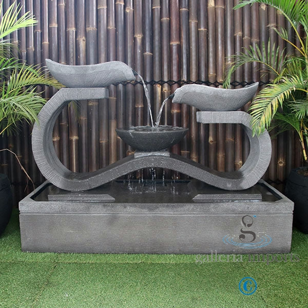 Bog - Balinese Concrete Infinity 3 Bowl Water Feature