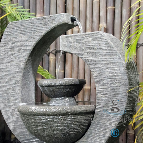 Canal - Balinese Concrete Eclipse Bowl Pond Water Feature