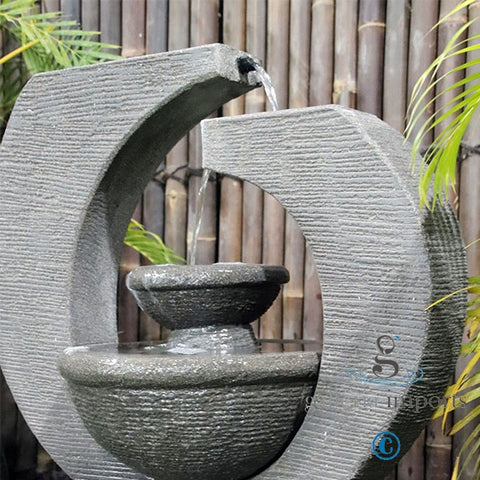 Canal - Balinese Concrete Eclipse Bowl Pond Water Feature