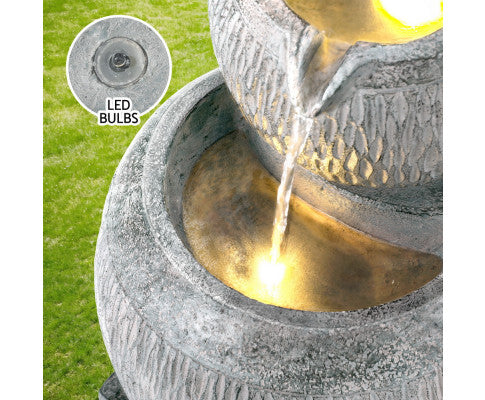 Yawl - Solar 3 Tier Bowls Lighting Water Feature