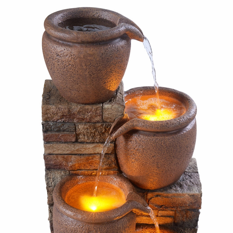 Abyss - Solar 4 Tier  Bowls Lighting Water Feature