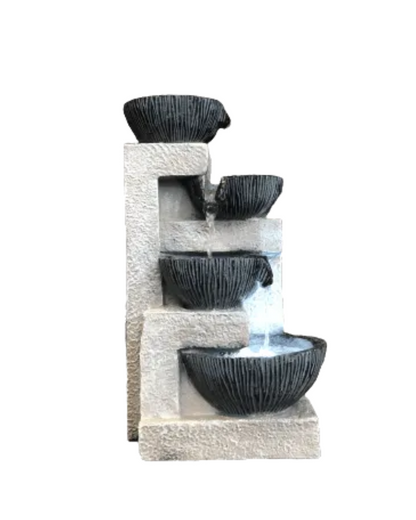 Tabletop Cascading 4 Bowls LED Light Water Feature