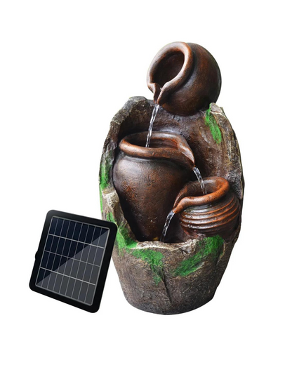 Rose - Solar 4 Tiered Bowls Lighting Water Feature