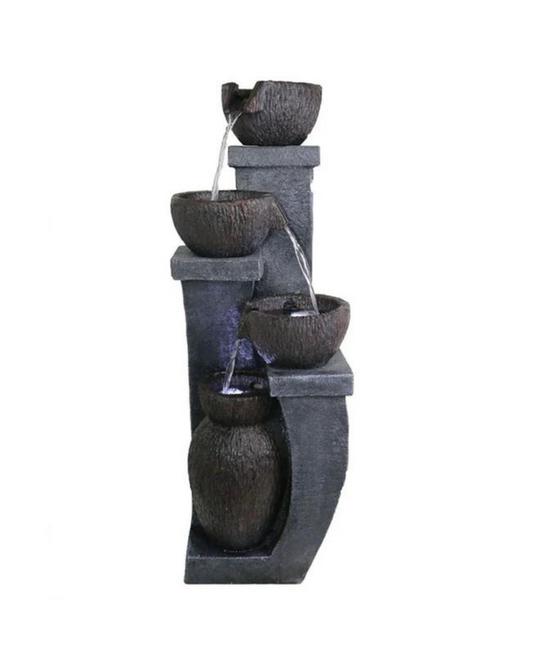 Jolly - 4 Tier Bowls Lighting Water Feature Fountain 95cm