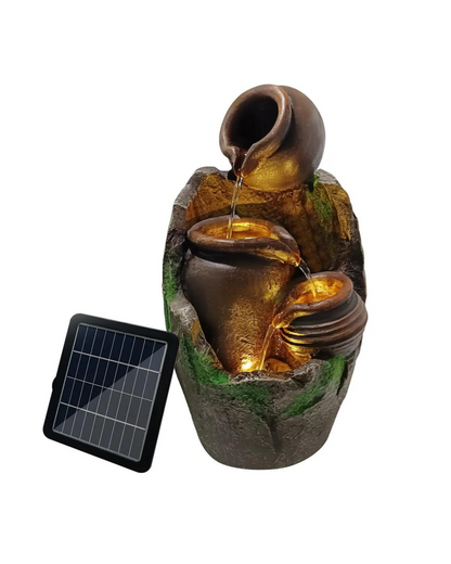 Rose - Solar 4 Tiered Bowls Lighting Water Feature