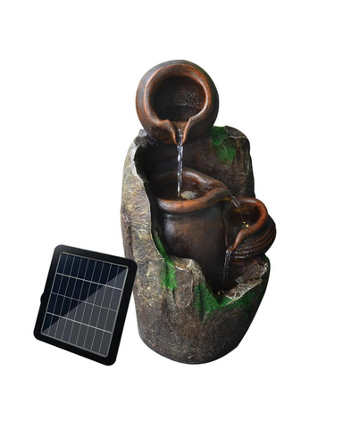 Rose - Solar 4 Tiered Bowls Lighting Water Feature