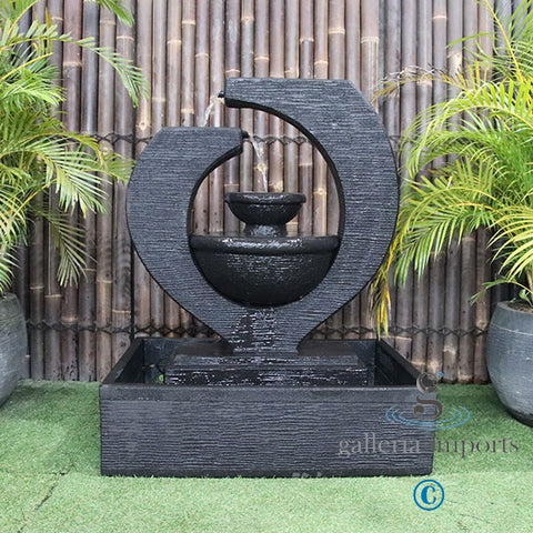 Canal - Balinese Concrete Eclipse Bowl Pond Water Feature