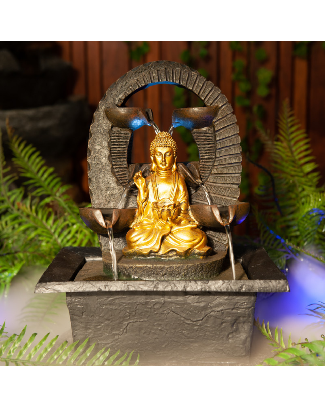 Upaya - Buddha Bowls Lighting Water Feature Fountain 39cm