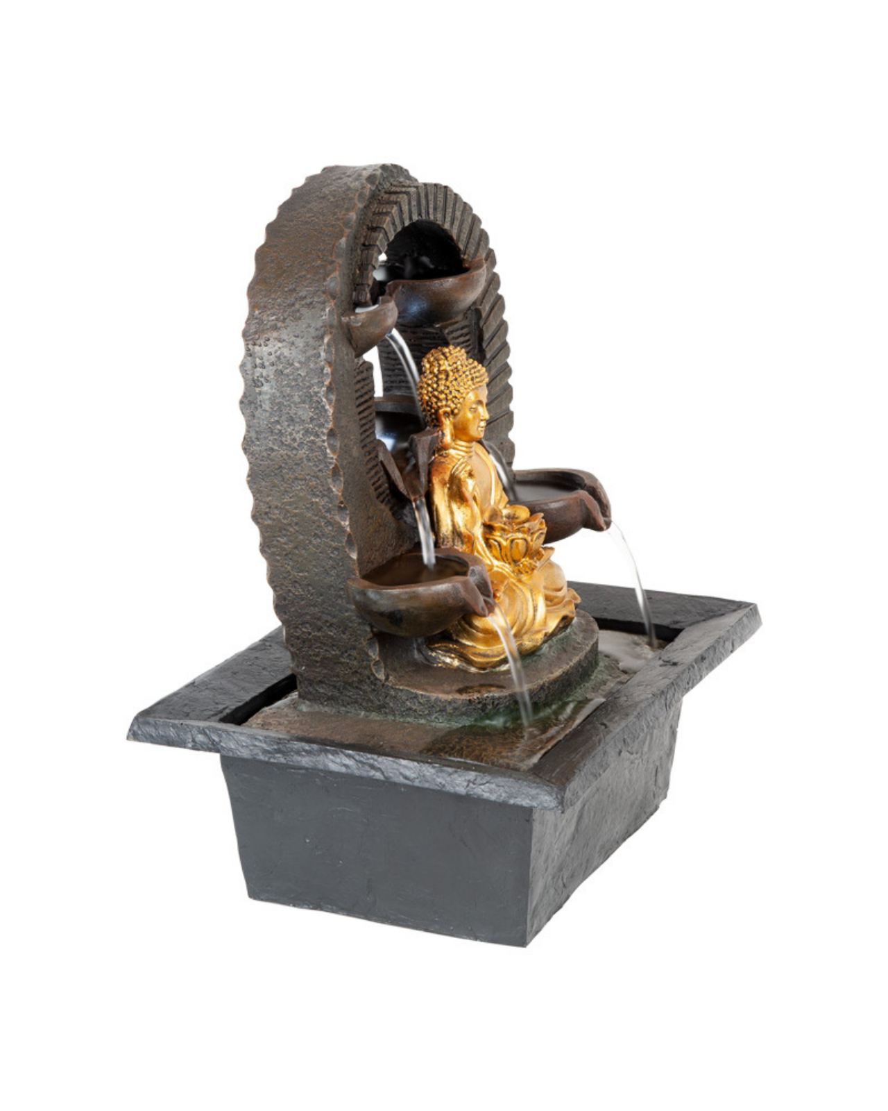 Upaya - Buddha Bowls Lighting Water Feature Fountain 39cm