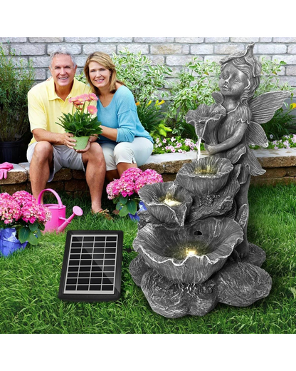 Luna - Solar Fairy 4 Tier Lighting Water Feature Bird Bath