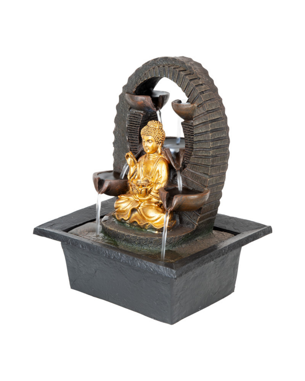 Upaya - Buddha Bowls Lighting Water Feature Fountain 39cm