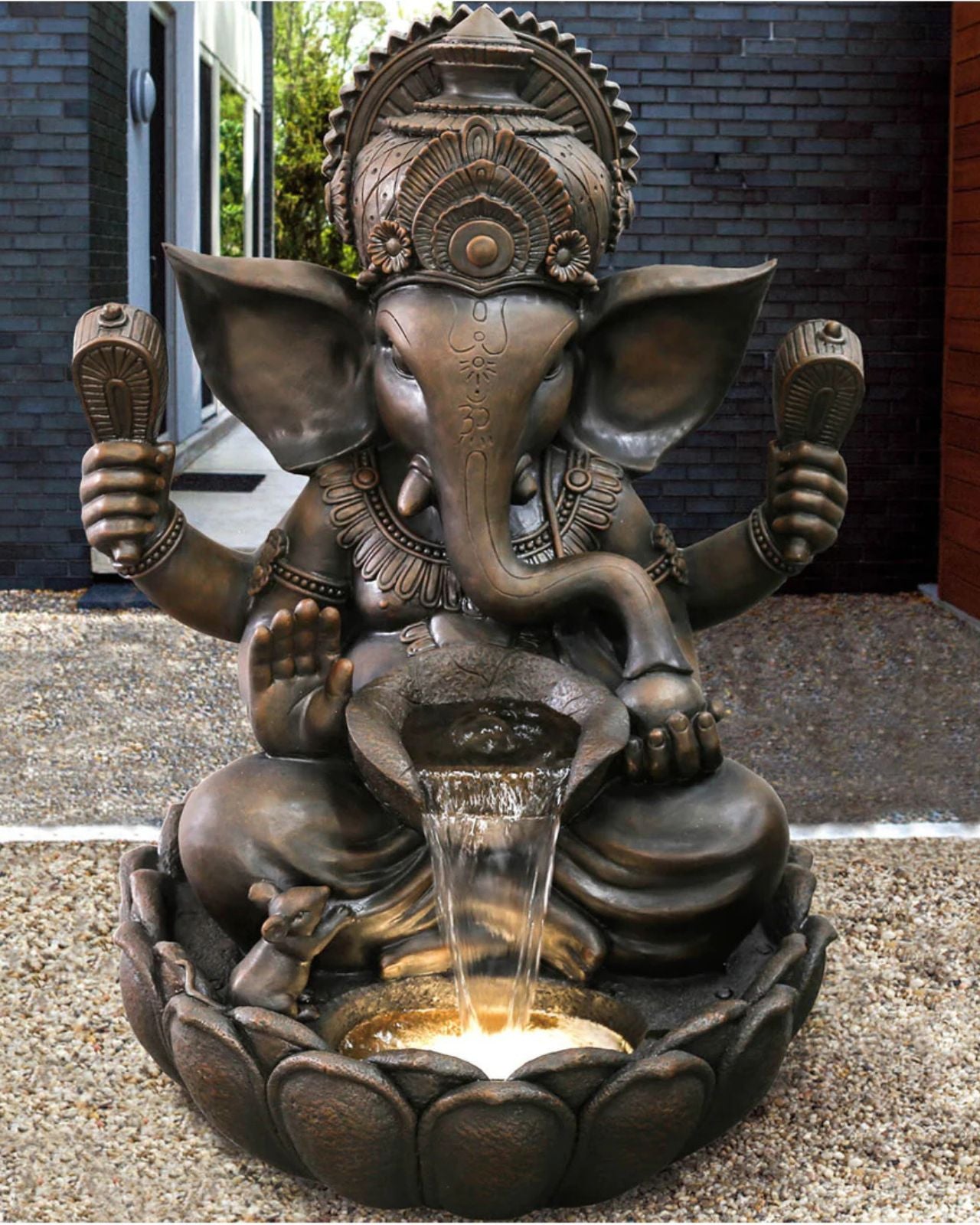 Ekadanta - Ganesha Elephant God LED Light Water Feature