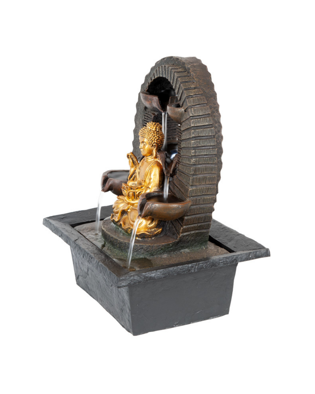 Upaya - Buddha Bowls Lighting Water Feature Fountain 39cm