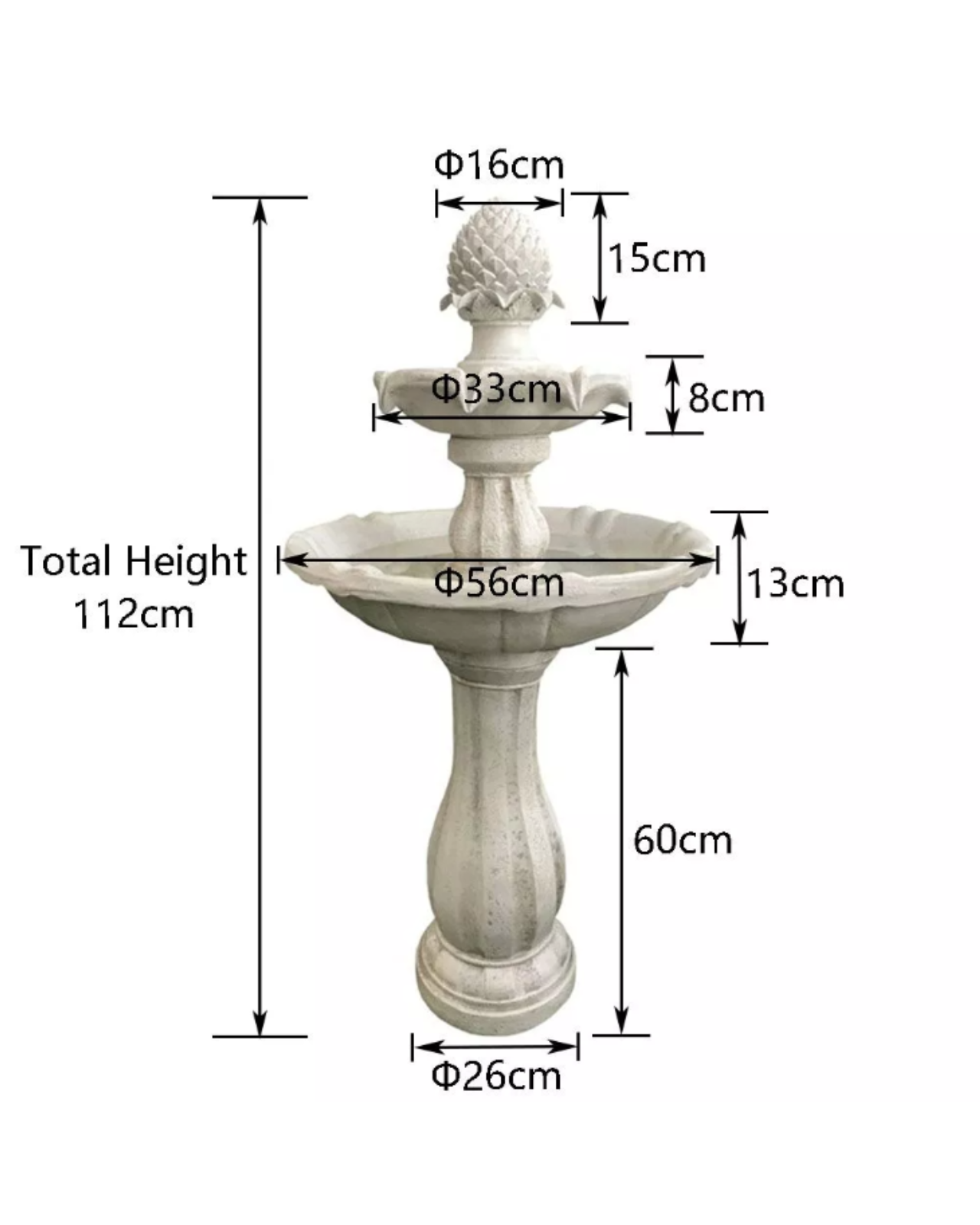 Hydroscape - 3 Tier Solar Bird Bath Fountain