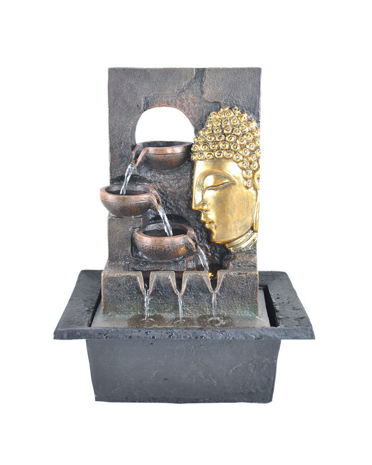 Vinaya- Buddha Bowls Lighting Water Feature Fountain 40cm