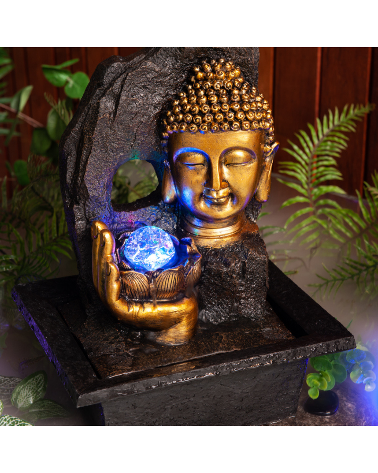 Metta- Buddha Lighting Water Feature Fountain 40cm