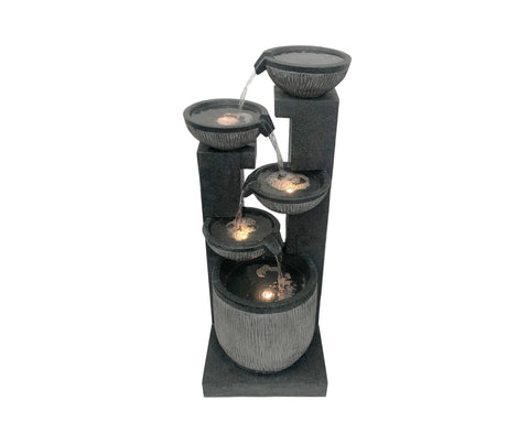 Swale - Cascading Lighting 5 Bowl Waterfall Water Feature