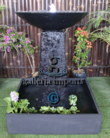 Fen - Balinese Concrete Aquarius Tower Bowl Water Feature