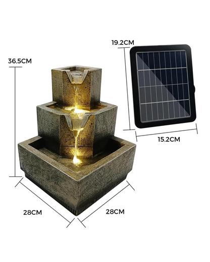 Gully - Solar 3 Tier Water Feature Fountain Bird Bath