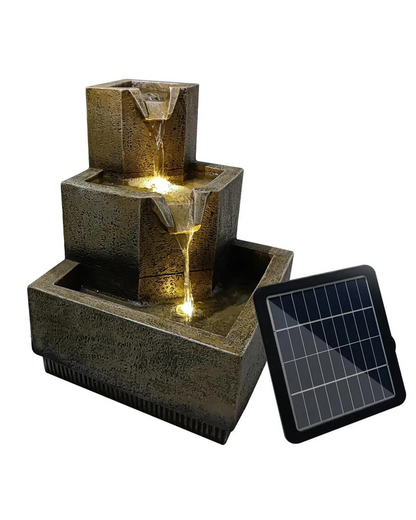 Gully - Solar 3 Tier Water Feature Fountain Bird Bath