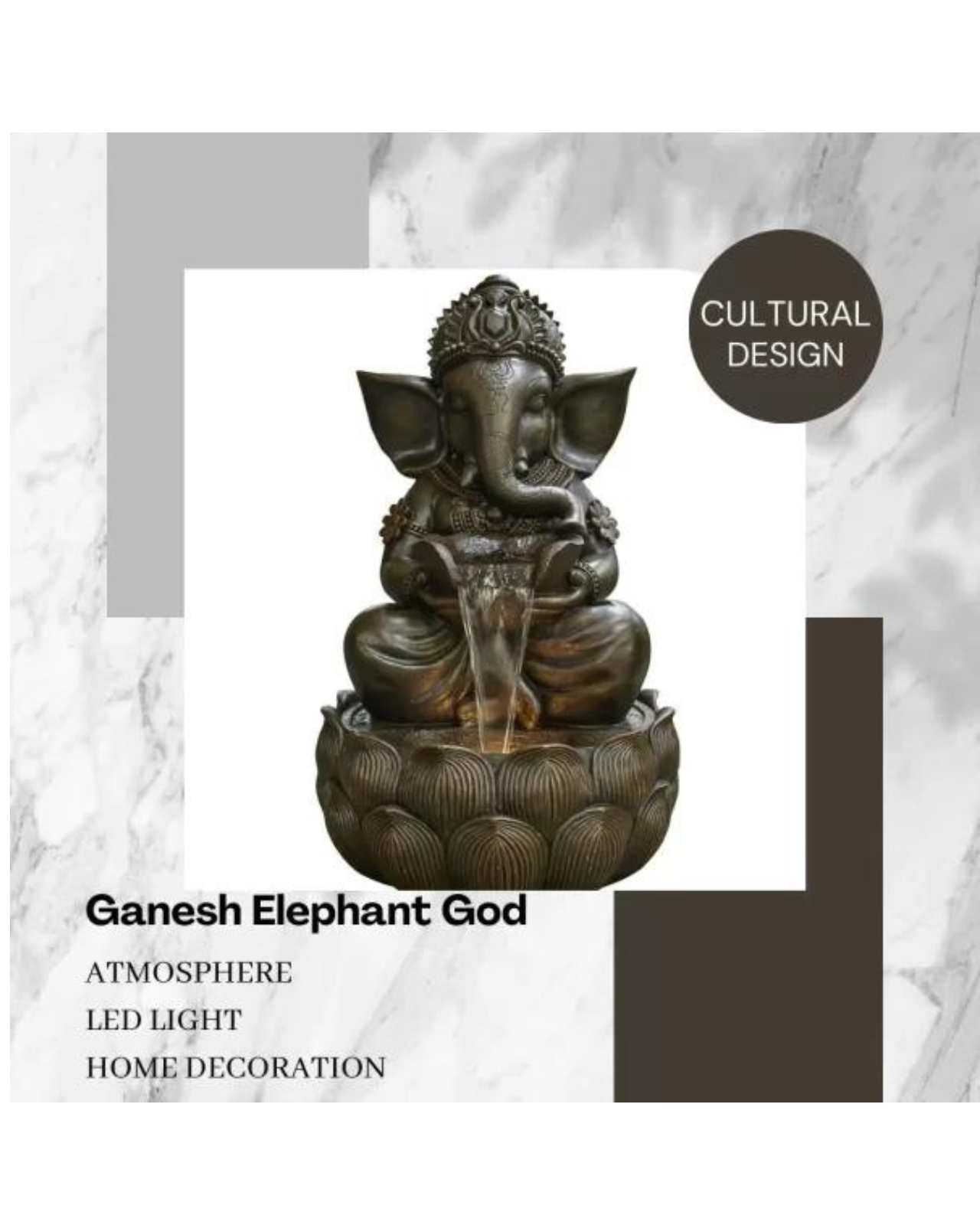 Ananta - Large Ganesha Water Fountain 113cm