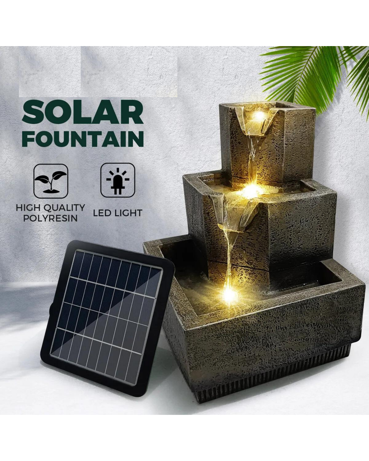 Gully - Solar 3 Tier Water Feature Fountain Bird Bath