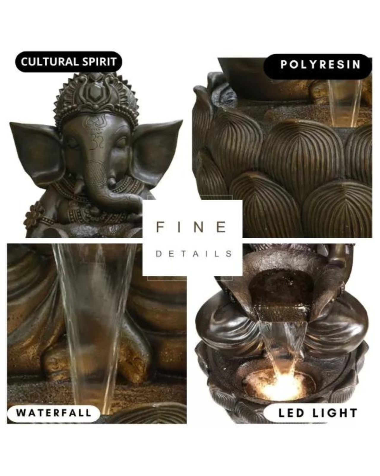 Ananta - Large Ganesha Water Fountain 113cm