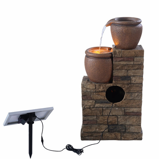 Abyss - Solar 4 Tier  Bowls Lighting Water Feature