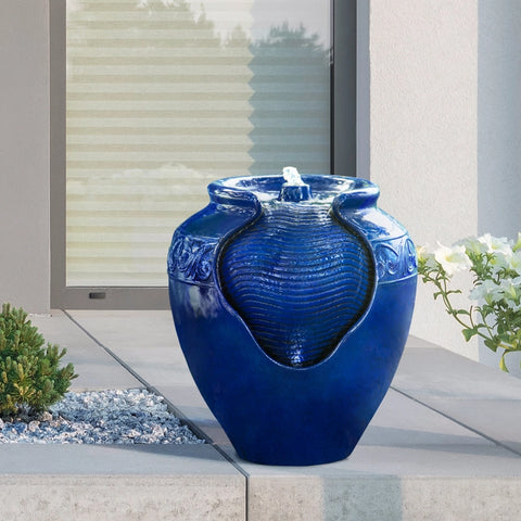 Seep -  Glazed Pot Jar Lighting Water Feature