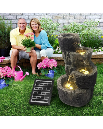 Mere - Solar 4 Tier Lighting Water Feature Bird Bath