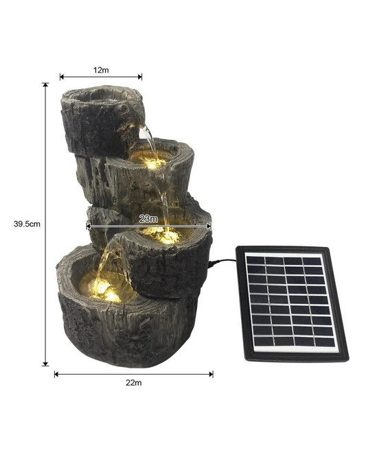 Mere - Solar 4 Tier Lighting Water Feature Bird Bath
