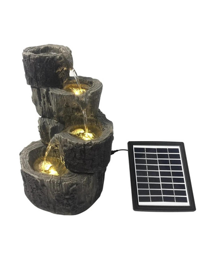 Mere - Solar 4 Tier Lighting Water Feature Bird Bath