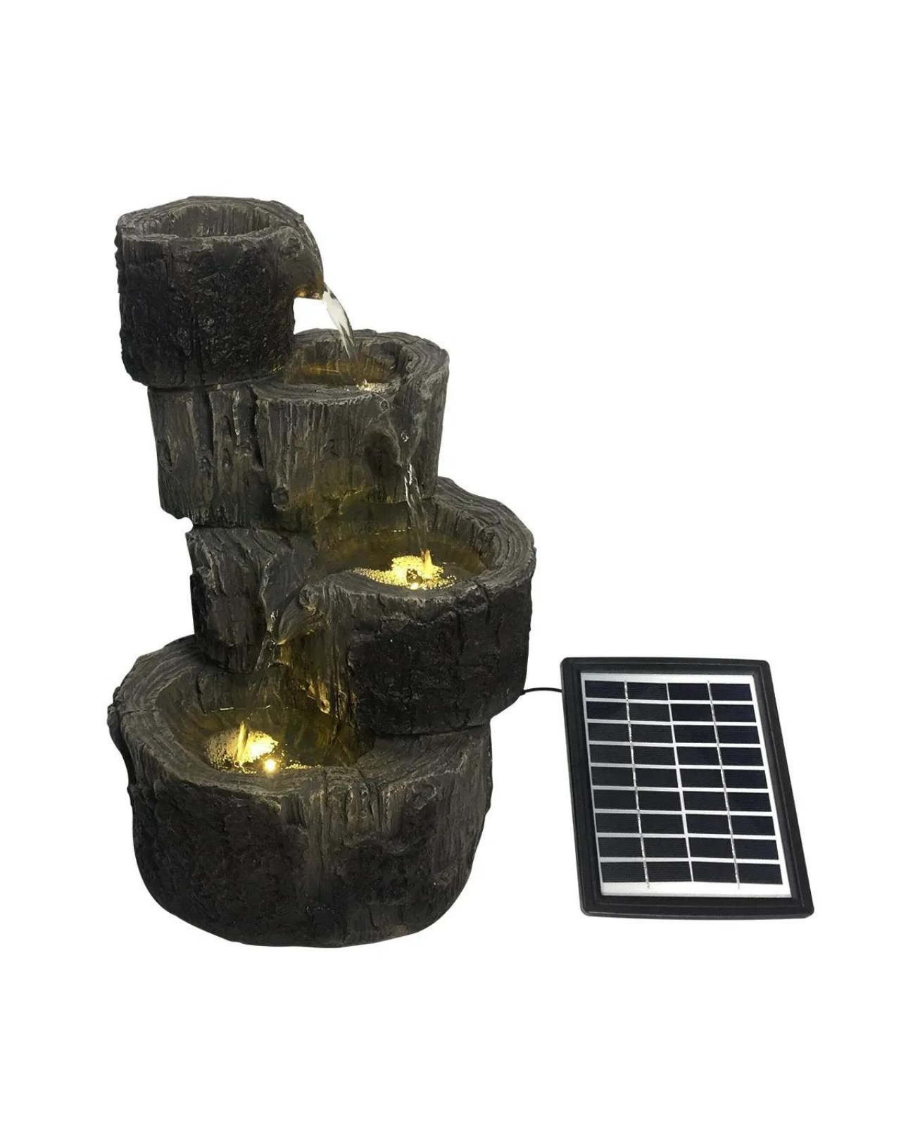 Mere - Solar 4 Tier Lighting Water Feature Bird Bath