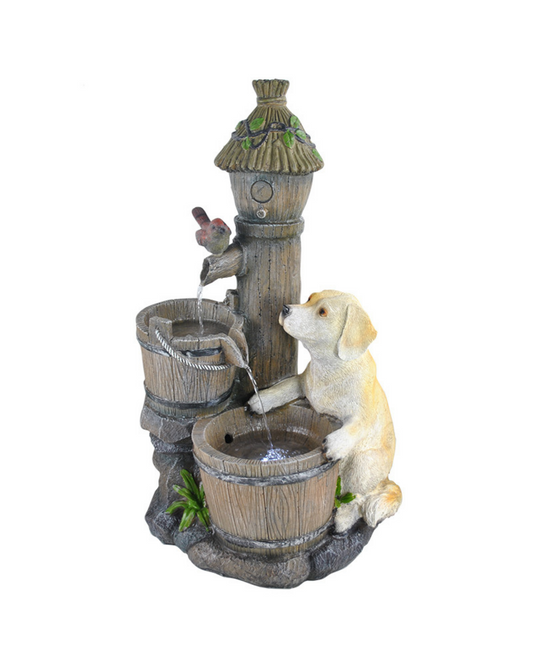 Ines - Puppy Bowl Bird Lighting Water Feature Fountain 63cm